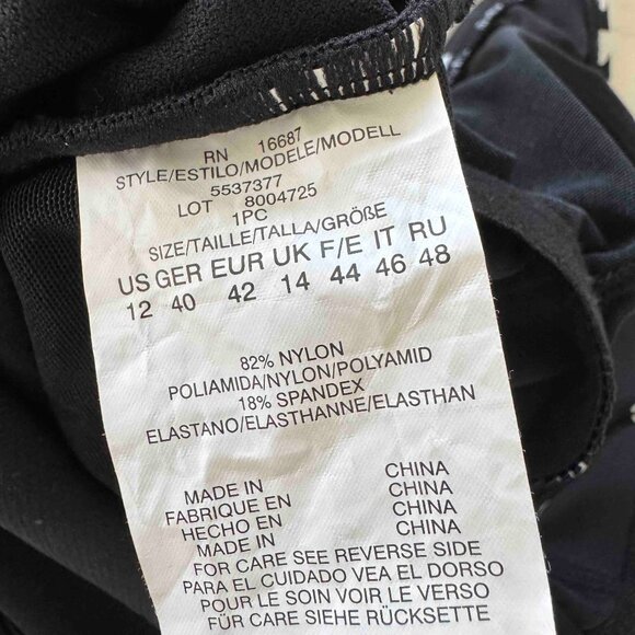 NWT Shape Solver by Penbrooke black/white Fauxkini One Piece Swimsuit Sz 12 - Picture 4 of 4